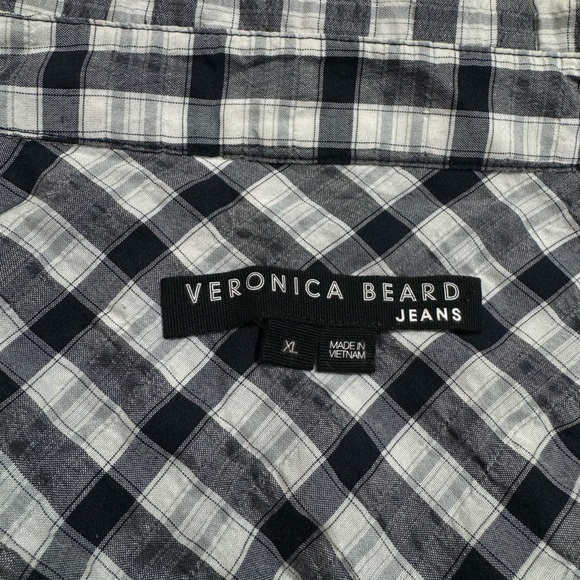 Veronica Beard Porta Check Ruffle Sleeve Blouse - Picture 6 of 8